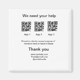 Spendensammlungstipp jar fügen Sie Ihre q r Name c Magnet