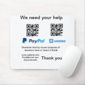 Spendensammlungstipp jar fügen Sie Ihre q r Name c Mousepad (Mit Mouse)