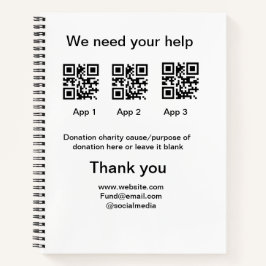 Spendensammlungstipp jar fügen Sie Ihre q r Name c Notizblock