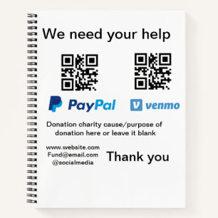 Spendensammlungstipp jar fügen Sie Ihre q r Name c Notizblock