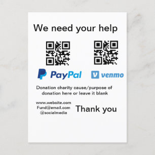 Spendensammlungstipp jar fügen Sie Ihre q r Name c Postkarte