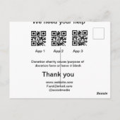 Spendensammlungstipp jar fügen Sie Ihre q r Name c Postkarte (Rückseite)