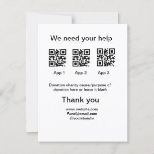 Spendensammlungstipp jar fügen Sie Ihre q r Name c Postkarte