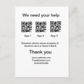 Spendensammlungstipp jar fügen Sie Ihre q r Name c Postkarte (Vorderseite)