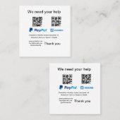 Spendensammlungstipp jar fügen Sie Ihre q r Name c Quadratische Visitenkarte (Vorne/Hinten)