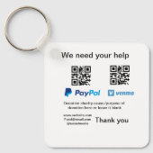 Spendensammlungstipp jar fügen Sie Ihre q r Name c Schlüsselanhänger (Vorderseite)