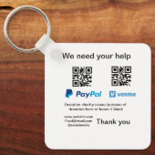 Spendensammlungstipp jar fügen Sie Ihre q r Name c Schlüsselanhänger (Vorderseite)