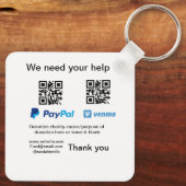 Spendensammlungstipp jar fügen Sie Ihre q r Name c Schlüsselanhänger (Rückseite)