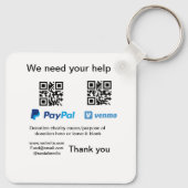 Spendensammlungstipp jar fügen Sie Ihre q r Name c Schlüsselanhänger (Rückseite)