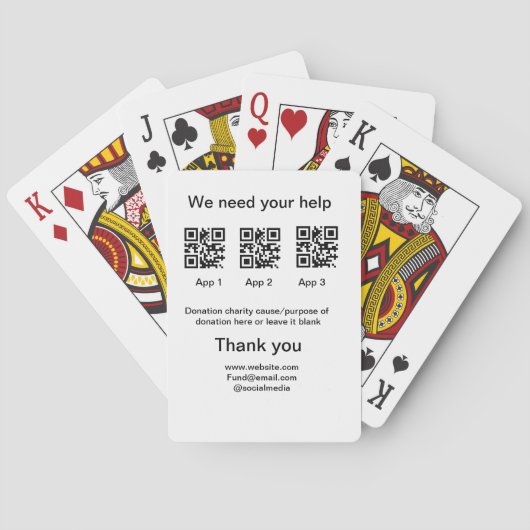 Spendensammlungstipp jar fügen Sie Ihre q r Name c Spielkarten (Rückseite)