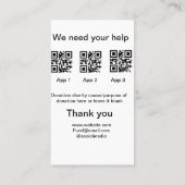 Spendensammlungstipp jar fügen Sie Ihre q r Name c Visitenkarte (Rückseite)