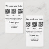 Spendensammlungstipp jar fügen Sie Ihre q r Name c Visitenkarte (Vorne/Hinten)