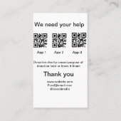 Spendensammlungstipp jar fügen Sie Ihre q r Name c Visitenkarte (Vorderseite)