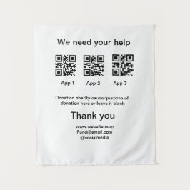 Spendensammlungstipp jar fügen Sie Ihre q r Name c Wandteppich