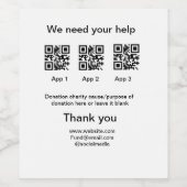 Spendensammlungstipp jar fügen Sie Ihre q r Name c Weinetikett (Einzelnes Label)