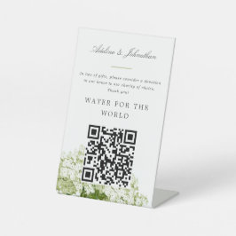 Spendenzeichen für White Hydrangea-Wohltätigkeit Sockelschild