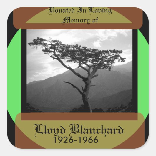 Spendet in Erinnerung an Quadratischer Aufkleber (Vorderseite)