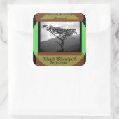 Spendet in Erinnerung an Quadratischer Aufkleber (Tasche)