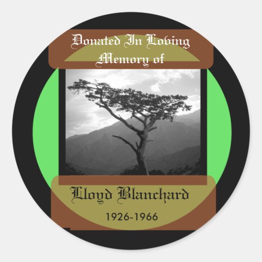 Spendet in Erinnerung an Runder Aufkleber (Vorderseite)