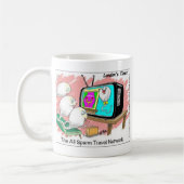 Sperm Travel Network Funny Cards T-Shirts & Gesche Kaffeetasse (Links)