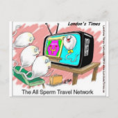 Sperm Travel Network Funny Cards T-Shirts & Gesche Postkarte (Vorderseite)