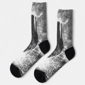 Sperm Whale Breaching, Vintage Marine Life Animals Socken (Linkes Detail)