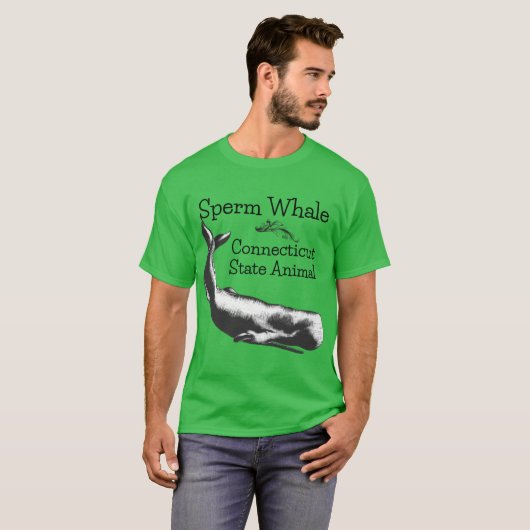 Sperm Whale Connecticut State Animal Line Drawing  T-Shirt (Vorne ganz)