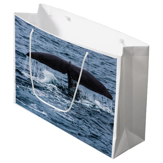 Sperm Whale Große Geschenktüte (Vorderseite Schrägansicht)