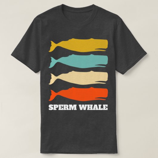 Sperm Whale Spermwhale Retro Vintages Design T-Shirt (Design vorne)