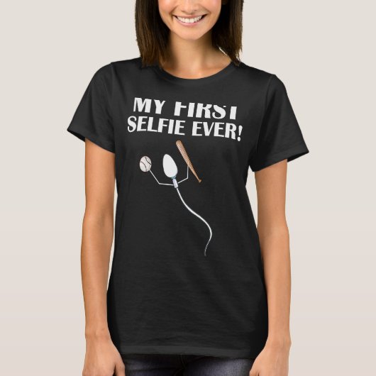 Sperma mein erster Selfie-Ever-Baseball T-Shirt (Vorderseite)