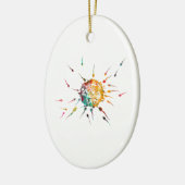 Spermien und Ei Keramik Ornament (Links)