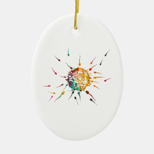 Spermien und Ei Keramik Ornament (Vorne)