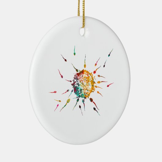 Spermien und Ei Keramik Ornament (Rechts)