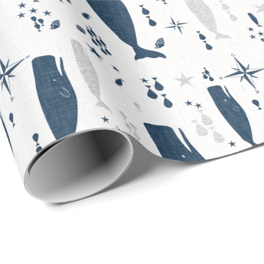 SPERMWALBLAU MIT TEXTURE GESCHENKPAPIER (Rolleneckpunkt)