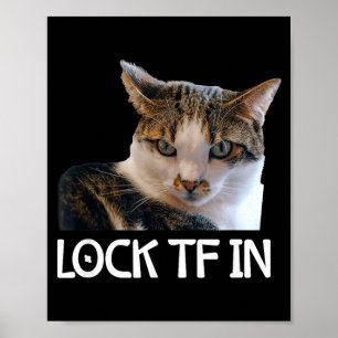Sperre Tf in Katze Fokus Mentalität Meme Lustig Poster