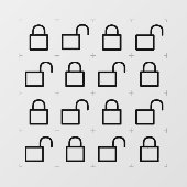 Sperren/Entsperren Fensteraufkleber (Blatt)