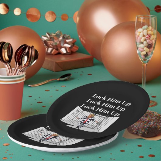 sperren Sie ihm Trump-Papierplatte auf Pappteller (Multi)