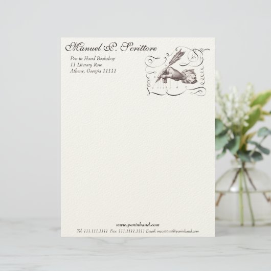 Sperren Sie in der Hand Briefkopf für Verfasser, (Stehend Vorderseite)