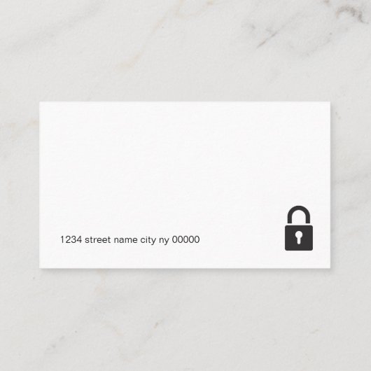 Sperrfirma Visitenkarte (Rückseite)