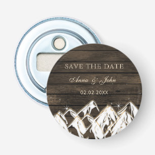 Sperrholz Rustikale Berge Save the Date Flaschenöffner