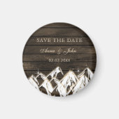 Sperrholz Rustikale Berge Save the Date Magnet (Vorne)