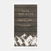 Sperrholz Rustikale Berge Save the Date Serviette (Vorderseite)
