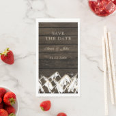 Sperrholz Rustikale Berge Save the Date Serviette (Beispiel)