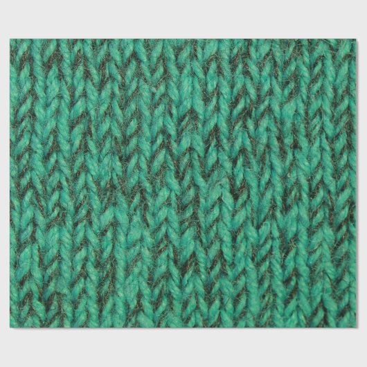 Sperrige grüne Strickjacke-Strick-Beschaffenheit Geschenkpapier (Flach)