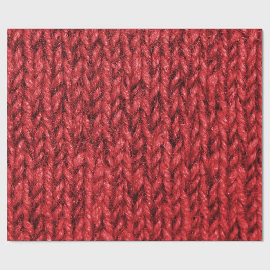 Sperrige rote Strickjacke-Strick-Beschaffenheit Geschenkpapier (Flach)
