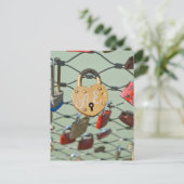 Sperrung der Liebe Postkarte (Stehend Vorderseite)