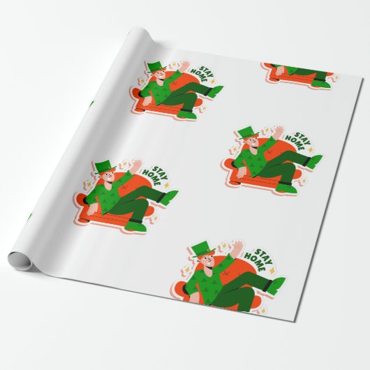 Sperrung von Zuhause-bleibe-Patricks Geschenkpapier (Ungerollt)