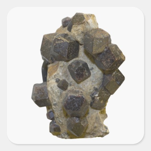 Spessartier in Matrix Quadratischer Aufkleber (Vorderseite)