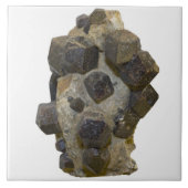 Spessartite in der Matrix Fliese (Vorderseite)