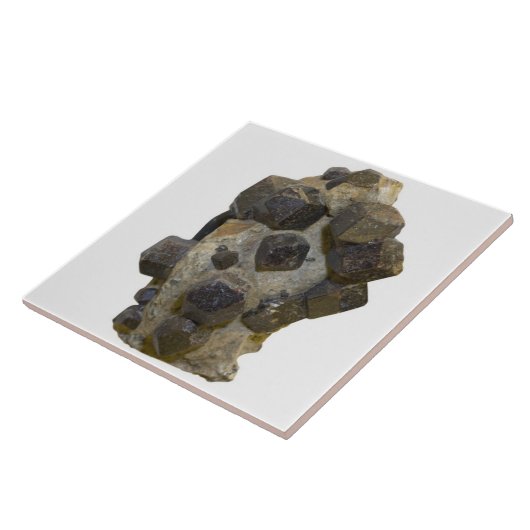 Spessartite in der Matrix Fliese (Seite)